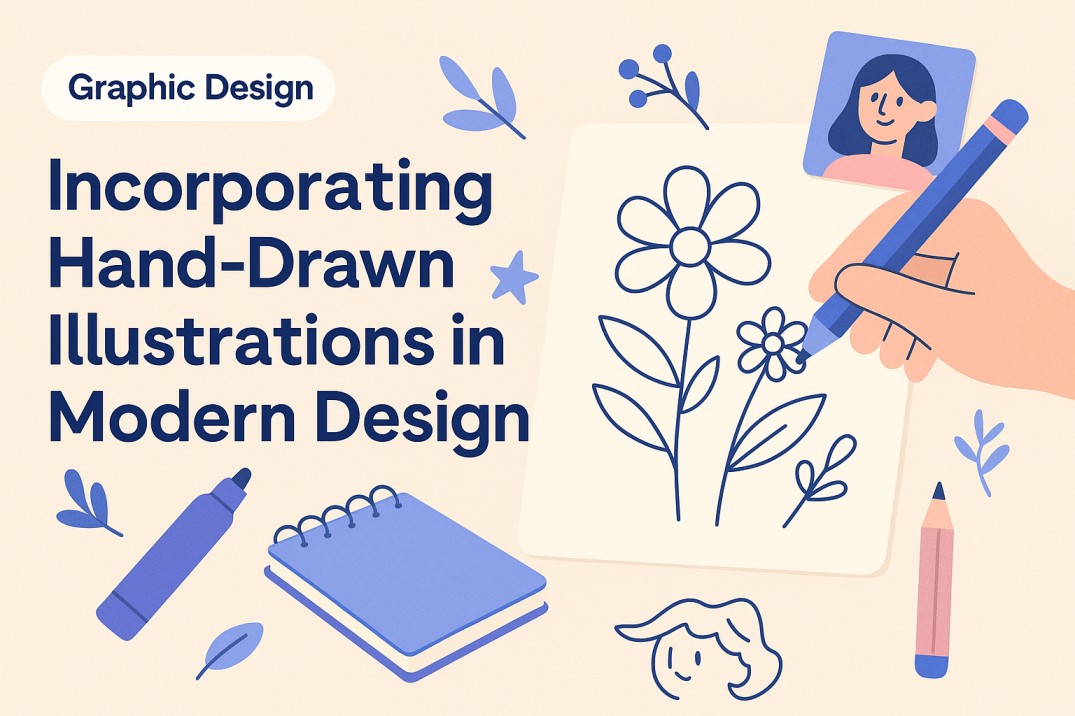 Hand-drawn illustrations modern design example
