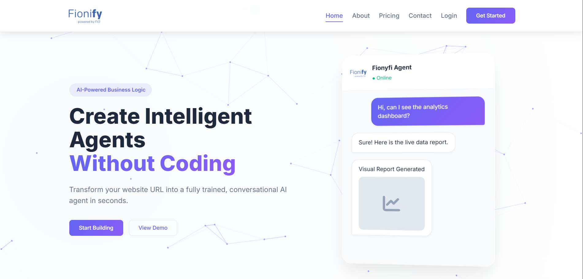 FionyFi AI Chatbot Platform Preview